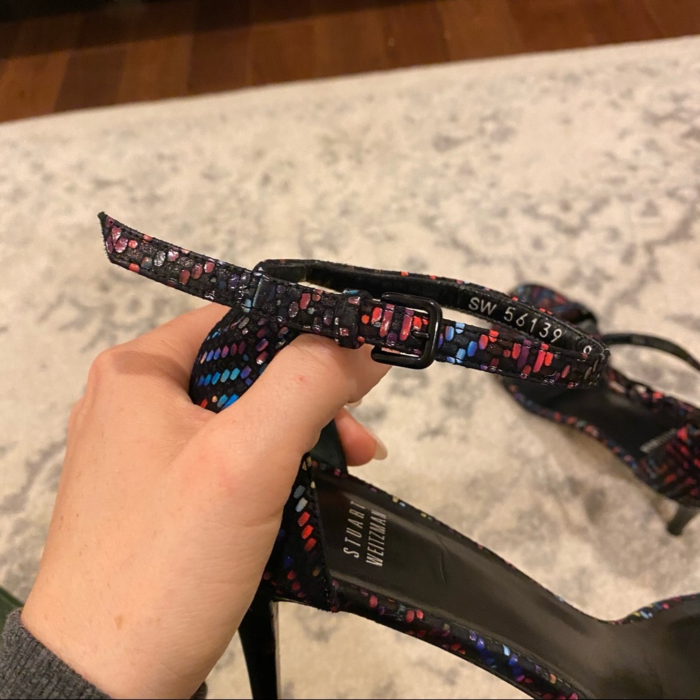 Stuart Weitzman Multicolor Black Pump Size 9 - image 4